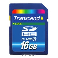 Transcend SDHC Card 16GB, Class 6. Transcend