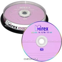 Mirex DVD+RW, 4.7Gb, 4x, 10шт cake box