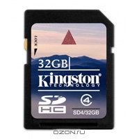 Kingston SDHC Card 32Gb, Class 4. Kingston Technology