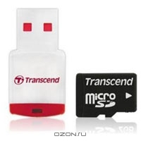 Transcend microSD Card (TransFlash) 2GB + reader P3. Transcend