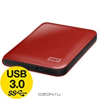 WD My Passport Essential 500GB, USB/USB 3.0, Red (WDBADB5000ARD)