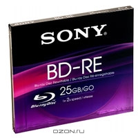 Sony BD-RW 25GB, 2x, 1шт, Jewel Case, (BNE25AV)
