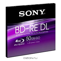 Sony BD-RW 50GB, 2x, 1шт, Jewel Case, DualLayer, (BNE50B)