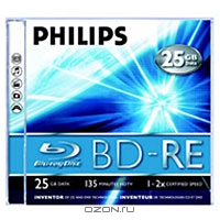 Philips BD-R 25GB, 4x, 10шт, Cake Box, Printable